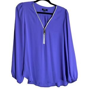 Premise Studio Blouse Top Women Medium Purple Pullover comfort Long sleeves
